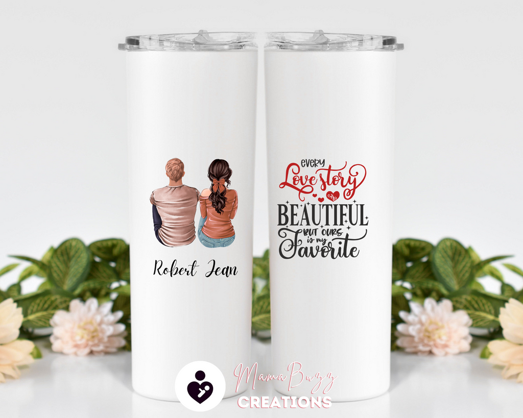 My Favorite Love Story,Custom Tumbler,Personalized Tumbler Cup,Insulated Tumbler,Custom Tumbler With Straw,Personalized 20 Oz Steel Tumbler - MamaBuzz Creations