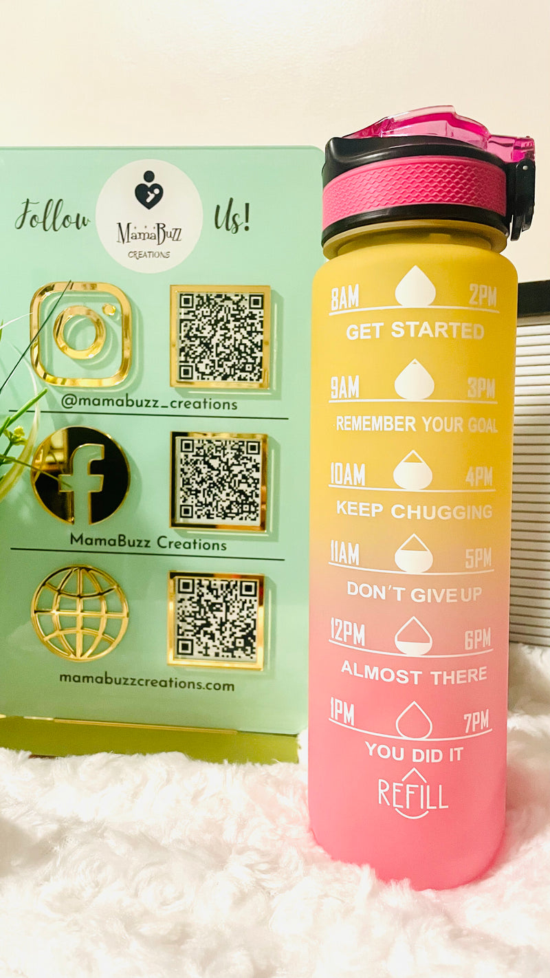32 oz Timed Name Motivational Water Bottle