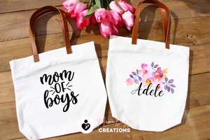"Mom of Boys " Tote Bag, Gift for her, Mom's Gift, Personalized Gift, Custom Designs - MamaBuzz Creations