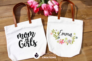 Copy of "Mom of Girls " Tote Bag, Gift for her, Mom's Gift, Personalized Gift, Custom Designs - MamaBuzz Creations
