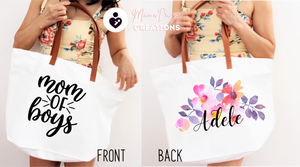 "Mom of Boys " Tote Bag, Gift for her, Mom's Gift, Personalized Gift, Custom Designs - MamaBuzz Creations