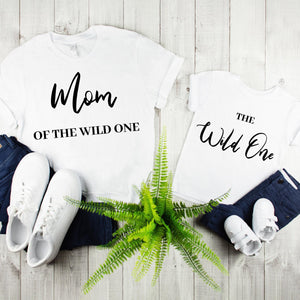 Mom and Baby Outfits, Mother Son Matching Shirts,Funny Matching Shirts,Mom of the Wild One Ladies Tee & The Wild One Toddler Tee - MamaBuzz Creations