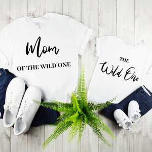 Mother Son Matching Shirts,Mother Daughter Matching Shirts,Funny Matching Shirts,Mom of the Wild One Ladies Tee & The Wild One Toddler Tee - MamaBuzz Creations