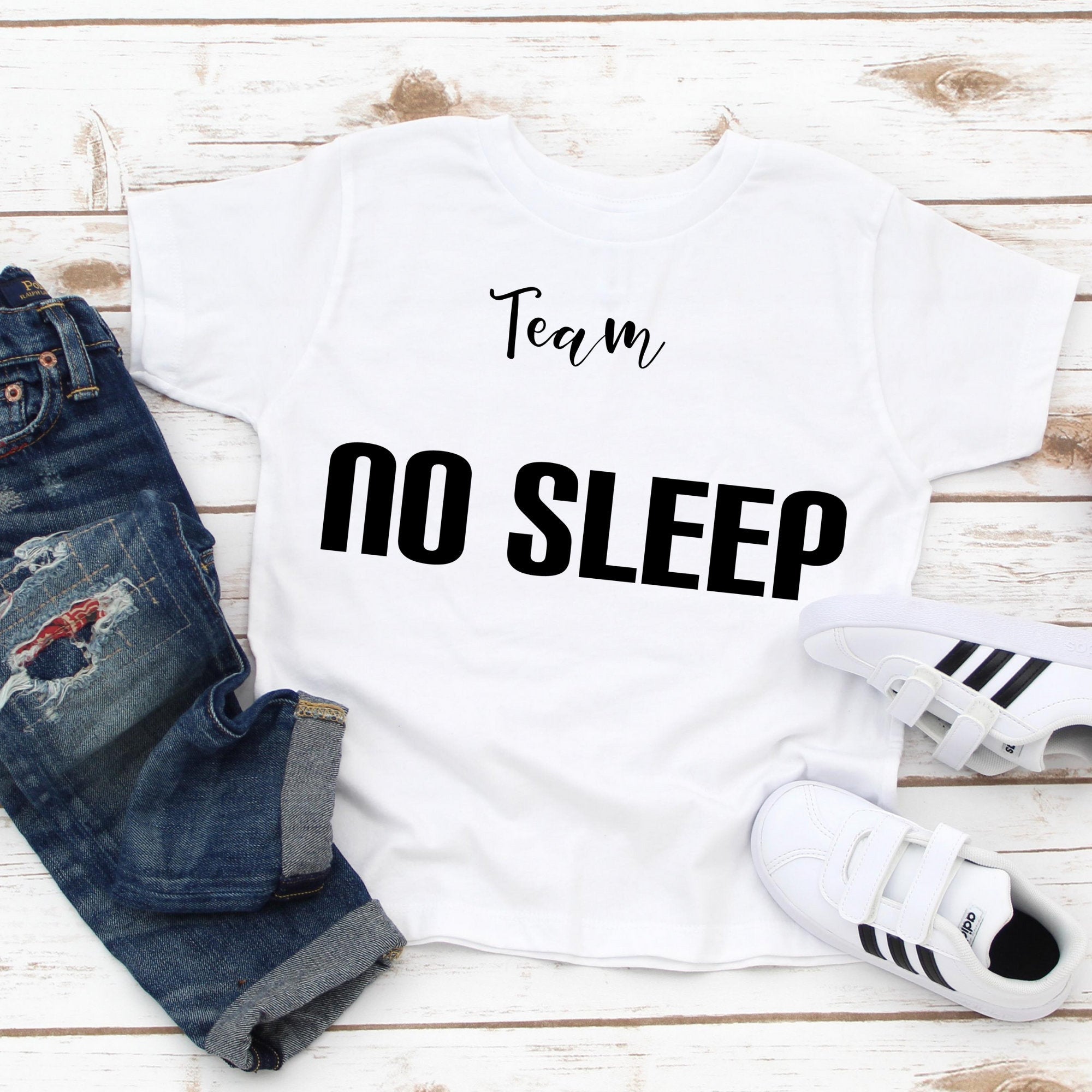 Father and Son Matching Shirts, Father Daughter Matching, Team No Sleep Dad and Baby Tee,Father Son Matching Shirts, Matching Family Shirt - MamaBuzz Creations