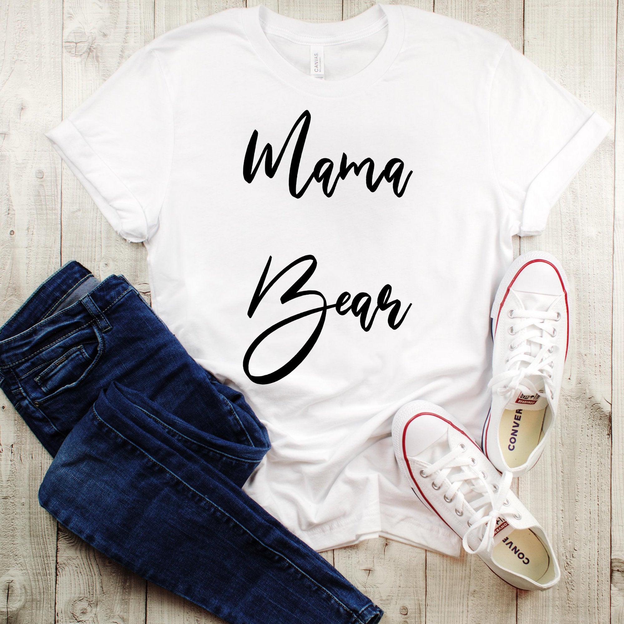 Mama Bear Ladies Tee & Baby Bear Baby or ToddlerTee Mother Son Matching Shirts Mother daughter Matching Shirts - MamaBuzz Creations