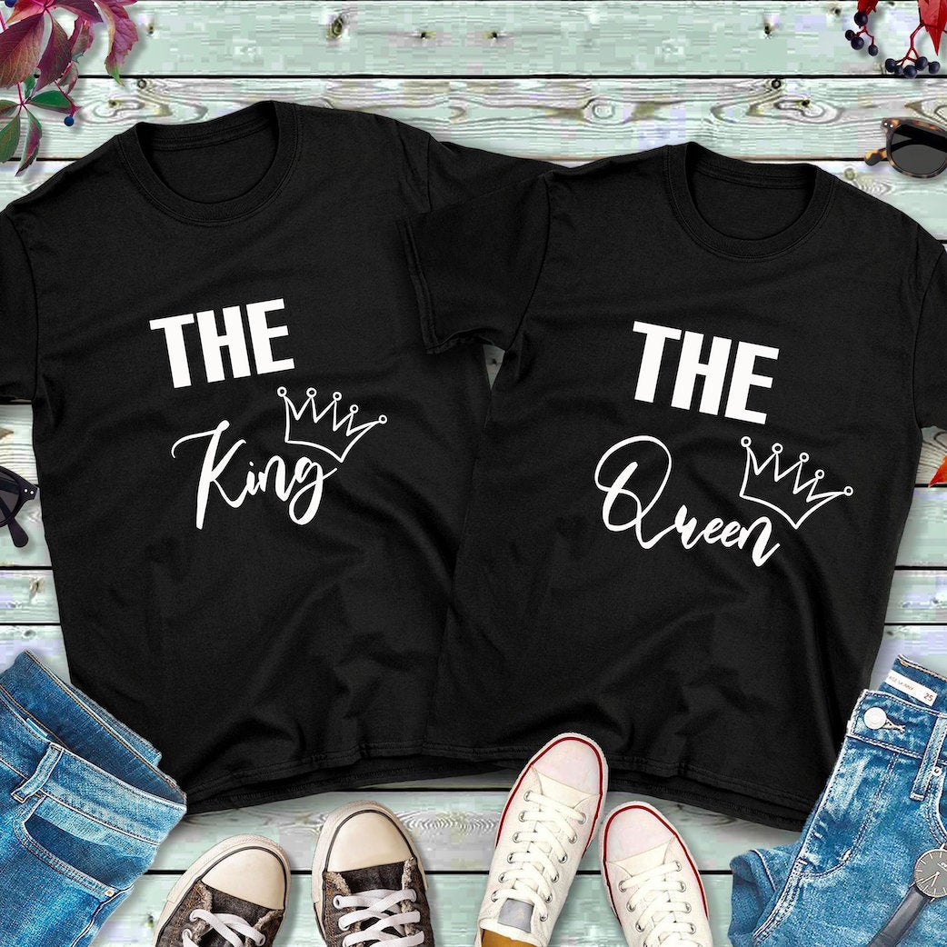 The King - The Queen Matching Couples Shirts, Mens Tee and Womens Tee - MamaBuzz Creations