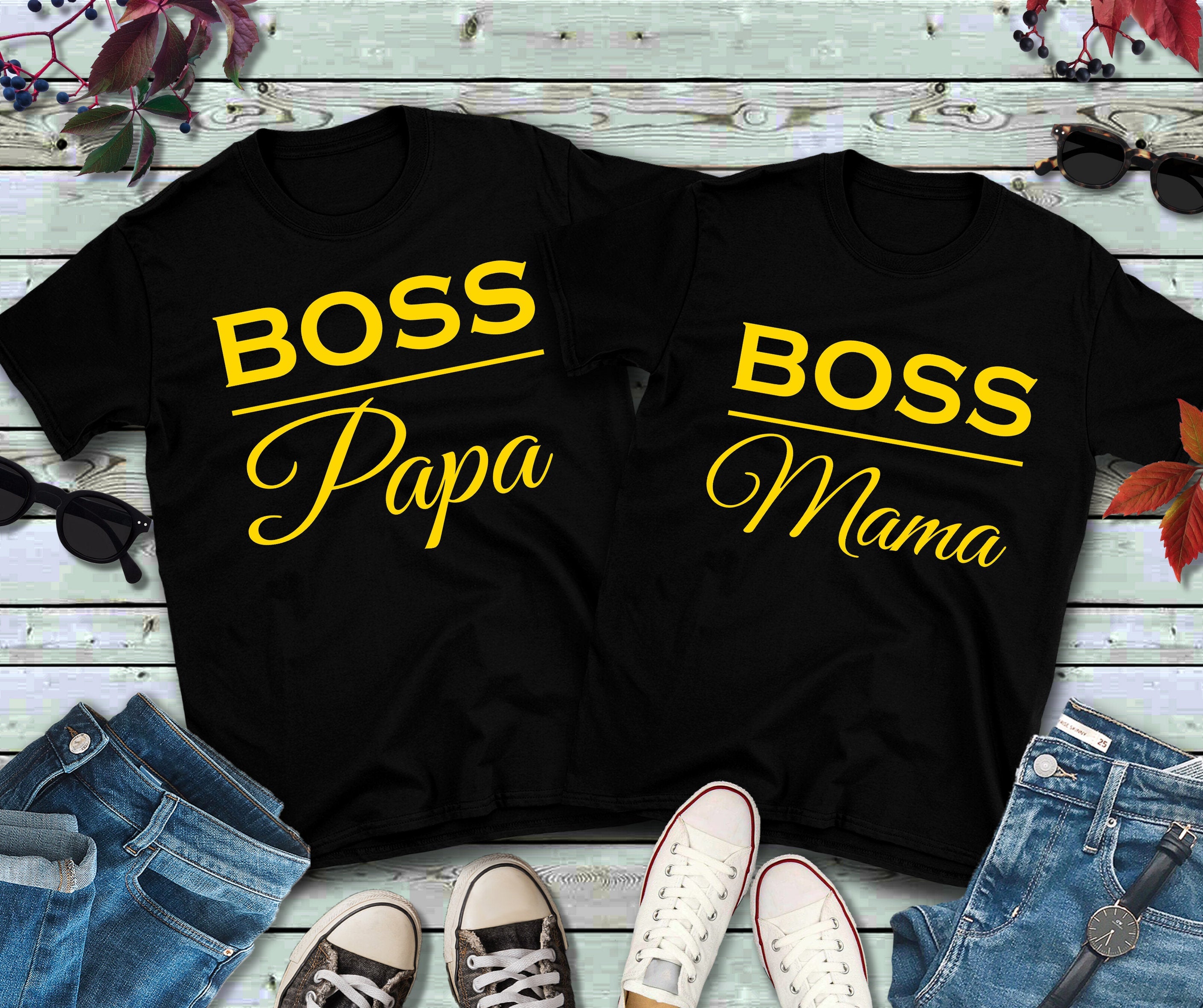 Boss Mama - Boss Papa Matching Shirts - MamaBuzz Creations