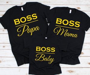 Boss Papa - Boss Mama - Boss Baby Matching Family Shirts - MamaBuzz Creations
