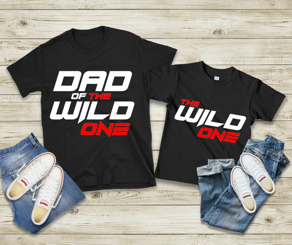 Father and Son Matching Shirts,Daddy and Me Matching,Dad and Baby Gifts, Gifts for Him,Dad of the Wild One Mens Tee & The Wild One Tee - MamaBuzz Creations