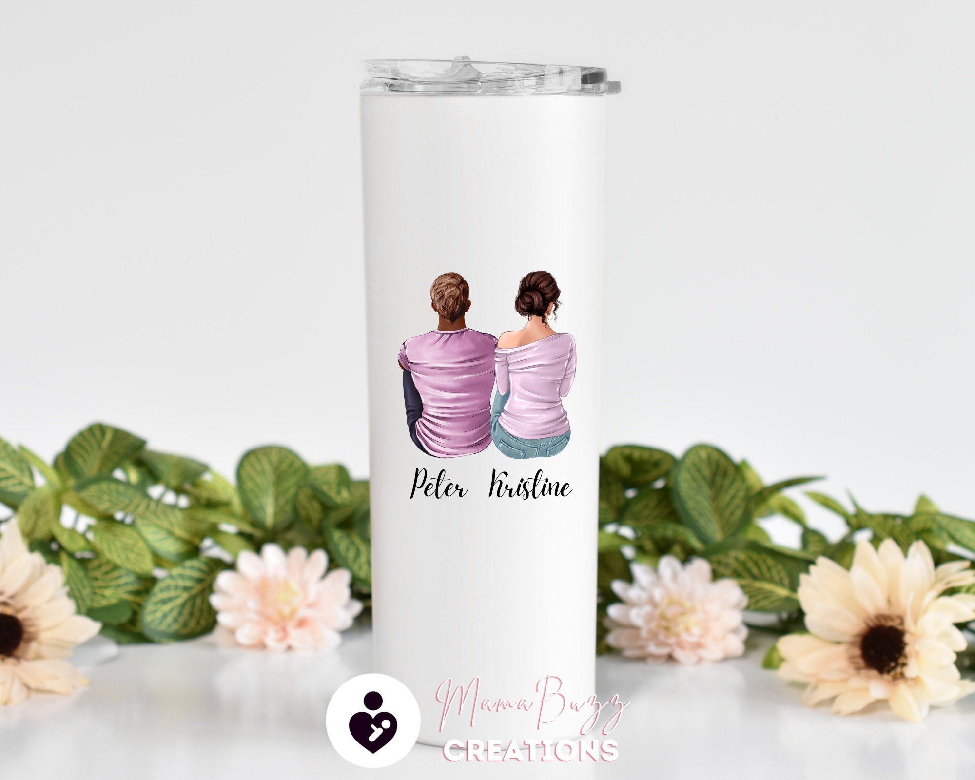 Custom Tumbler,Couples Gift,Personalized Tumbler Cup,Insulated Tumbler,Tumbler With Straw,Gifts for Couples,Valentines Day Gift for Him - MamaBuzz Creations
