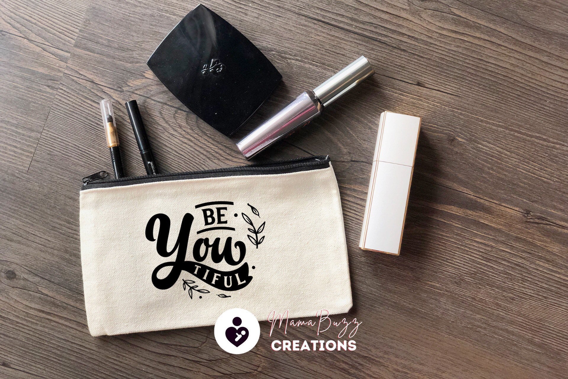 Embrace your imperfections,Makeup bag,Makeup purse,Travel bag,Makeup bag organizer,Pencil case,Zipper Bag,Custom zipper bag,Canvas,Craft Bag - MamaBuzz Creations
