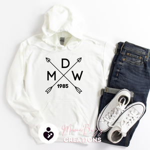 Custom Letter Initials Arrow Camping Hoodie - MamaBuzz Creations
