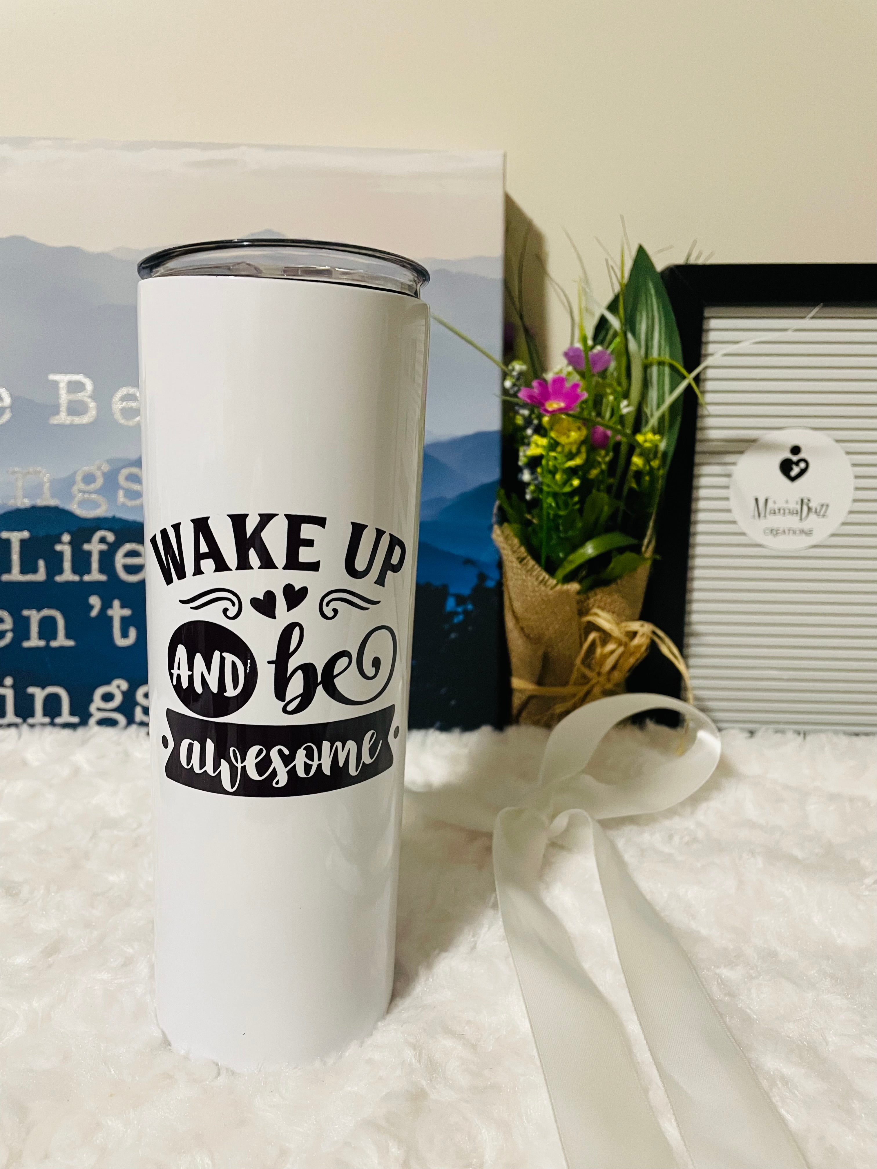 Custom Name 20 oz skinny tumbler - MamaBuzz Creations