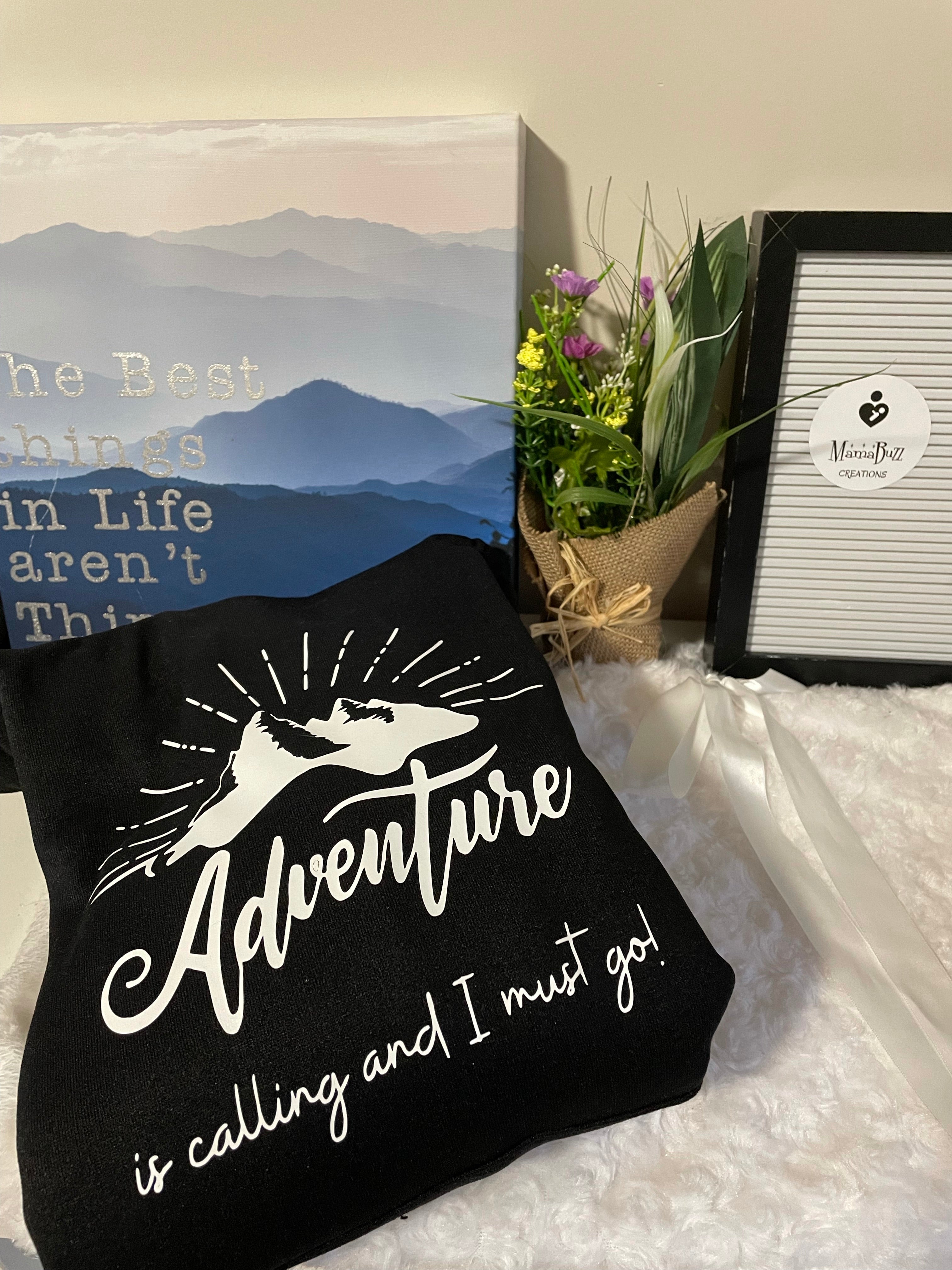 “Adventure is Calling and I must go” Mini Hoodie - MamaBuzz Creations