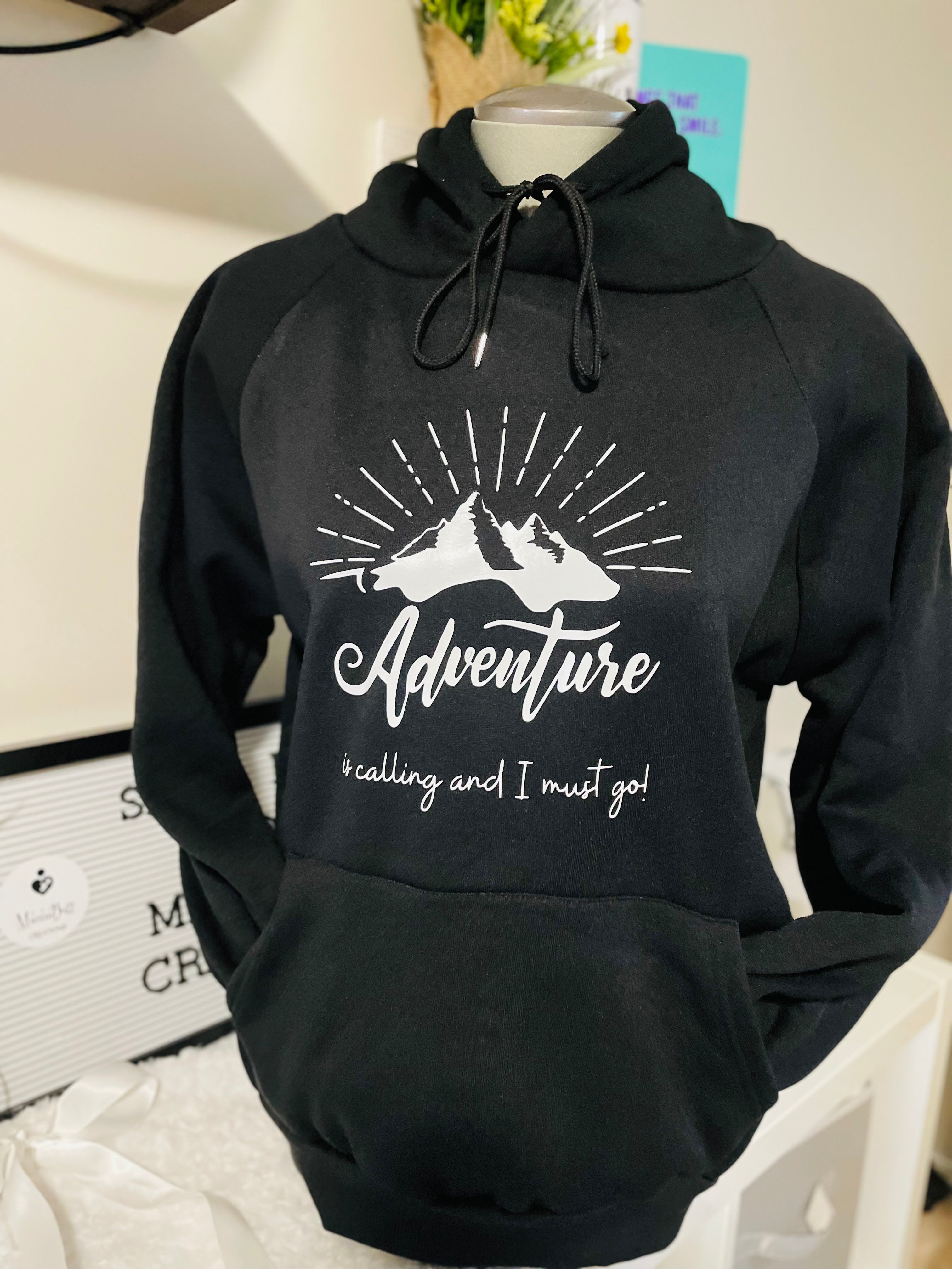 “Adventure is Calling and I must go” Mini Hoodie - MamaBuzz Creations