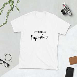 "My Baby's Superhero" Men's Tee - MamaBuzz Creations